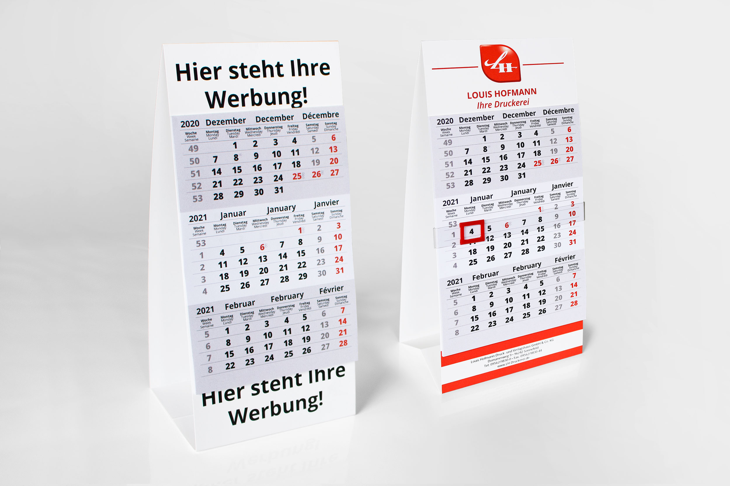 Tischaufstellkalender 3-Monatskalender - Produkt Tischaufstellkalender 3-Monatskalender - Produkt